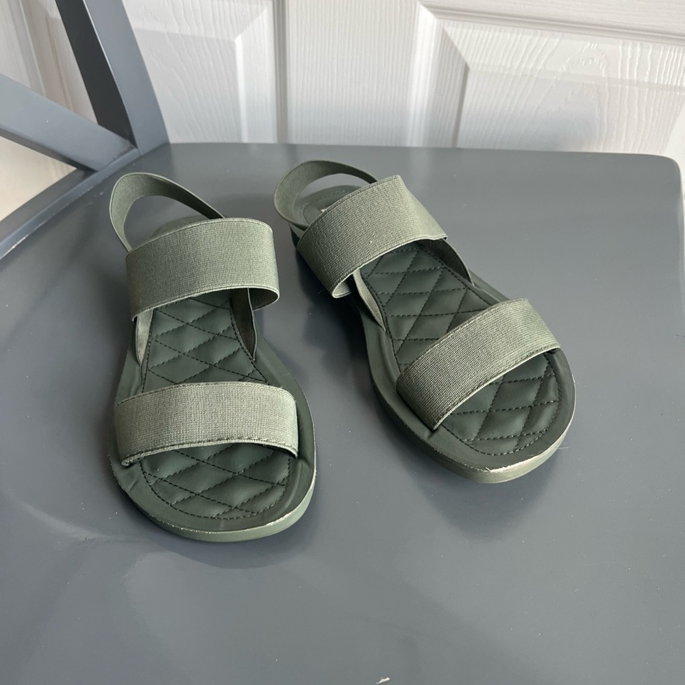 Steve Madden Olive Green Quilted Strap Sandals